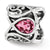 Swarovski Elements Pink Ribbon Awareness Charm Bead in Sterling Silver