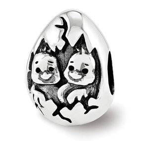 Sterling Silver Easter Chicks Bead Charm hide-image