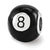 Black Enamel 8-Ball Charm Bead in Sterling Silver