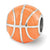 Sterling Silver Orange Enameled Basketball Bead Charm hide-image