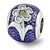 Sterling Silver Purple Enameled w/ Swarovski Elements Flower B Charm hide-image