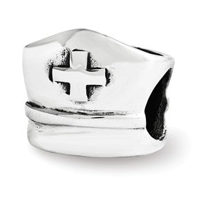 Sterling Silver Nurse Hat Bead Charm hide-image