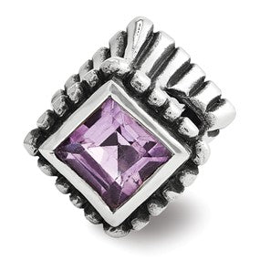 Sterling Silver Amethyst Bead Charm hide-image