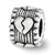 Broken Heart Spacer Charm Bead in Sterling Silver