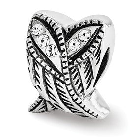 Sterling Silver Swarovski Elements Wings Bead Charm hide-image