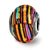 Multicolored Murrano Glass Charm Bead in Sterling Silver
