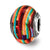 Multicolored Murrano Glass Charm Bead in Sterling Silver