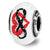 Sterling Silver Heart Infinity Murrano Glass Bead Charm hide-image