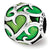 Sterling Silver Green Filigree Enameled Bead Charm hide-image