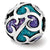 Purple/Blue Filigree Enameled Charm Bead in Sterling Silver