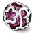 Red Floral Enameled Charm Bead in Sterling Silver