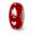 Hand Painted Christmas Hearts Glass Charm Bead in Sterling Silver