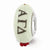 Hand Painted Alpha Gamma Delta Glass Charm Bead in Sterling Silver