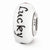 Sterling Silver White Hand Painted Lucky Suit Glass Bead Charm hide-image