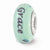 Blue Hand Painted Floral Grace Glass Charm Bead in Sterling Silver