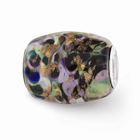 Sterling Silver Glitter African Violet Glass Bead Charm hide-image