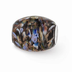 Sterling Silver Multi-color Glitter Country Girl Glass Bead Charm hide-image