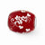 Sterling Silver Red Hand Painted Floral Hearts Glass Bead Charm hide-image