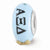 Blue Hand Painted Alpha Xi Delta Glass Charm Bead in Sterling Silver