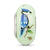 Green Blue Jays Rule Fenton Glass Charm Bead in Sterling Silver