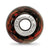 Black & Orange Autumn Fires Fenton Glass Charm Bead in Sterling Silver