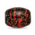 Black & Orange Autumn Fires Fenton Glass Charm Bead in Sterling Silver