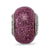 Pink Glitter Italian Glass Charm Bead in Sterling Silver