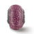 Pink Glitter Italian Glass Charm Bead in Sterling Silver