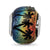 Palm Trees Rainbow Italian Dichroic Glass Charm Bead in Sterling Silver