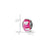 Heart Pink Italian Glass Charm Bead in Sterling Silver