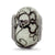 Floral Skull & Bones White W,Gltr Italian Glass in Sterling Silver