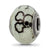 Floral Skull & Bones White W,Gltr Italian Glass in Sterling Silver