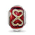 Foil Heart Infinity Red Italian Glass Charm Bead in Sterling Silver