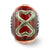 Foil Heart Infinity Red Italian Glass Charm Bead in Sterling Silver