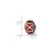 Foil Heart Infinity Red Italian Glass Charm Bead in Sterling Silver