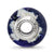 Foil Anchor Blue Italian Glass Charm Bead in Sterling Silver