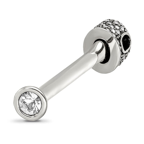 Clear Swarovski Crystal Top Pendant in Sterling Silver