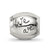 Antiqued We Are Family Flower Charm Bead in Sterling Silver