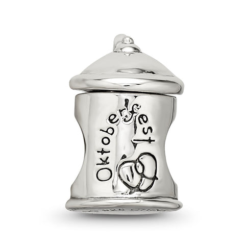 Octoberfest Beer Stein Charm Bead in Sterling Silver