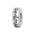 Pink Enameled Hearts Love Amour, Spacer Charm Bead in Sterling Silver