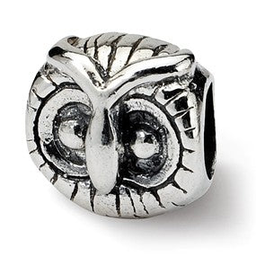 Sterling Silver Owl Head Bead Charm hide-image