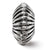 Polished Ribbed Knife Edge Charm Bead in Sterling Silver