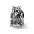 Owl Charm Bead in Sterling Silver