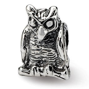 Sterling Silver Owl Bead Charm hide-image