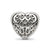 Filigree Heart Charm Bead in Sterling Silver