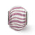 Purple And White Striped Glass Charm Bead in Sterling Silver