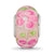 CZ Pink Floral Glass Charm Bead in Sterling Silver
