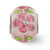 CZ Pink Floral Glass Charm Bead in Sterling Silver