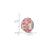 CZ Pink Floral Glass Charm Bead in Sterling Silver