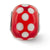 Red With White Polka-Dots Glass Charm Bead in Sterling Silver